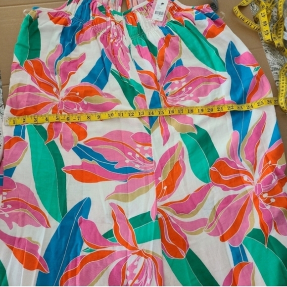 Lane Bryant Vibrant Tropical Floral Print Cotton Jumpsuit - Picture 9 of 10
